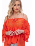 Bluza oversize din sifon portocaliu MP28386 - Magazin online - Boutique